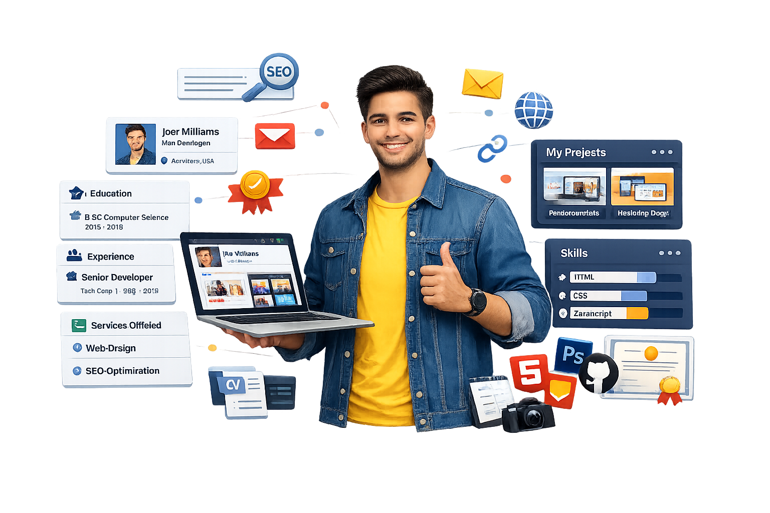 Professional portfolio created with LinkedPortfolio, showcasing creative designs and projects